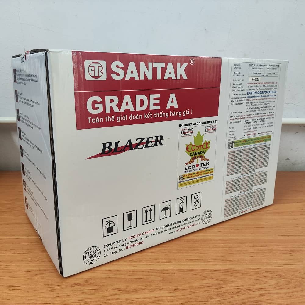 Hộp sản phẩm Bộ lưu điện UPS Santak Blazer 2200 Pro