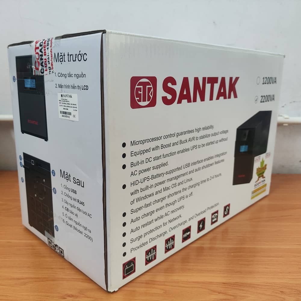 Hộp sản phẩm Bộ lưu điện UPS Santak Blazer 2200 Pro - Hình 2