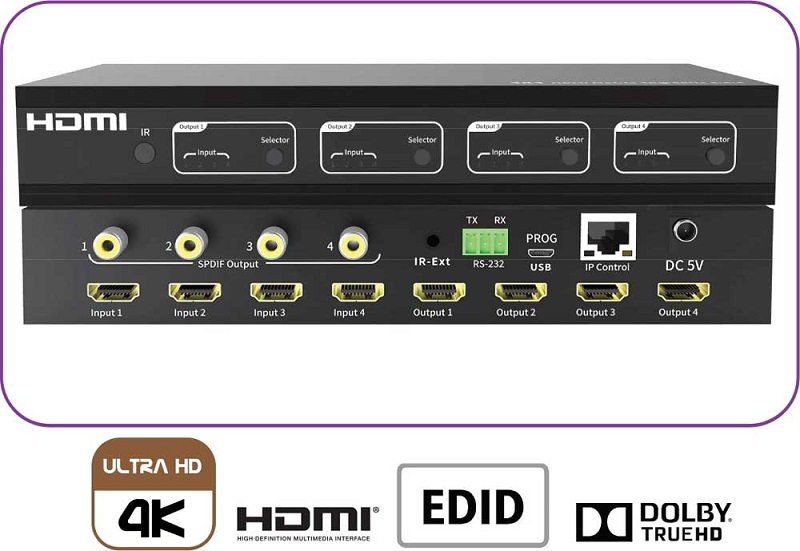 ANGUSTOS KVM0808K6P - HDMI Matrix Switch 8×8, 4K@60HZ 4:4:4 Features