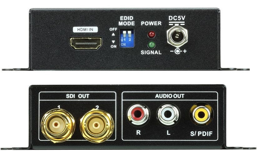 2 mặt trước/sau của ATEN VC840 HDMI to 3G-SDI/Audio Converter