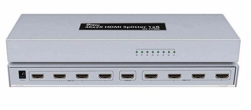 Bộ chia HDMI DT-7148B 1 ra 8 hỗ trợ video 2K / 4K / 3D