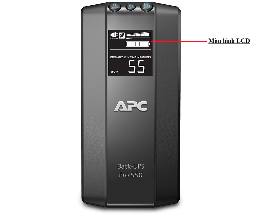 Màn hình LCD APC Back-UPS Pro: Dễ dàng đọc trạng thái tiện ích và tình trạng pin dự phòng