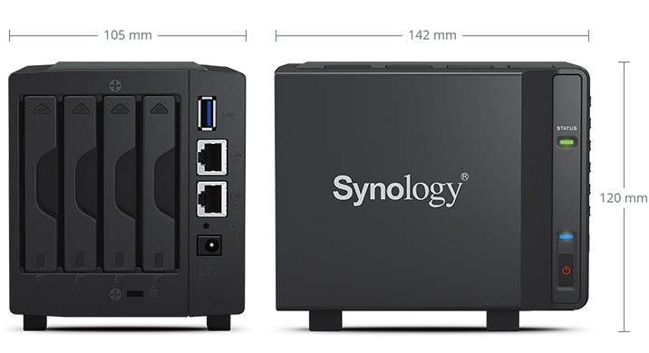 Thiết bị lưu trữ Synology DS419slim sở hữu thiết kế sang trọng, nhỏ gọn