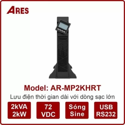 Bộ lưu điện ARES AR-MP2KHRT 2KVA/2KW Online (Ắc Quy Rời)