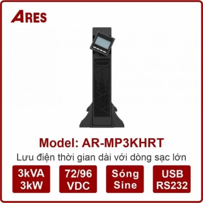 Bộ lưu điện ARES AR-MP3KHRT 3KVA/3KW Online (Ắc Quy Rời)