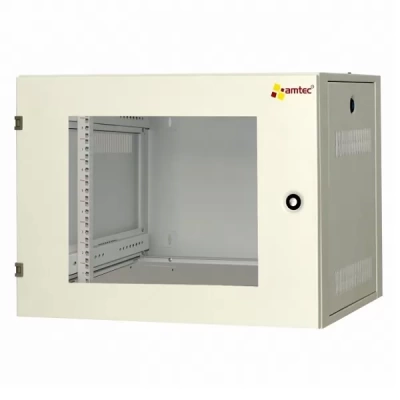 Tủ rack treo tường 9U C-CLASS Amtec AMW09 cửa mica trắng