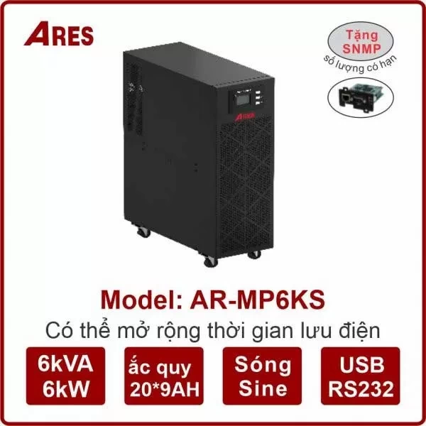 Bộ lưu điện ARES AR-MP6KS 6KVA/6KW Online