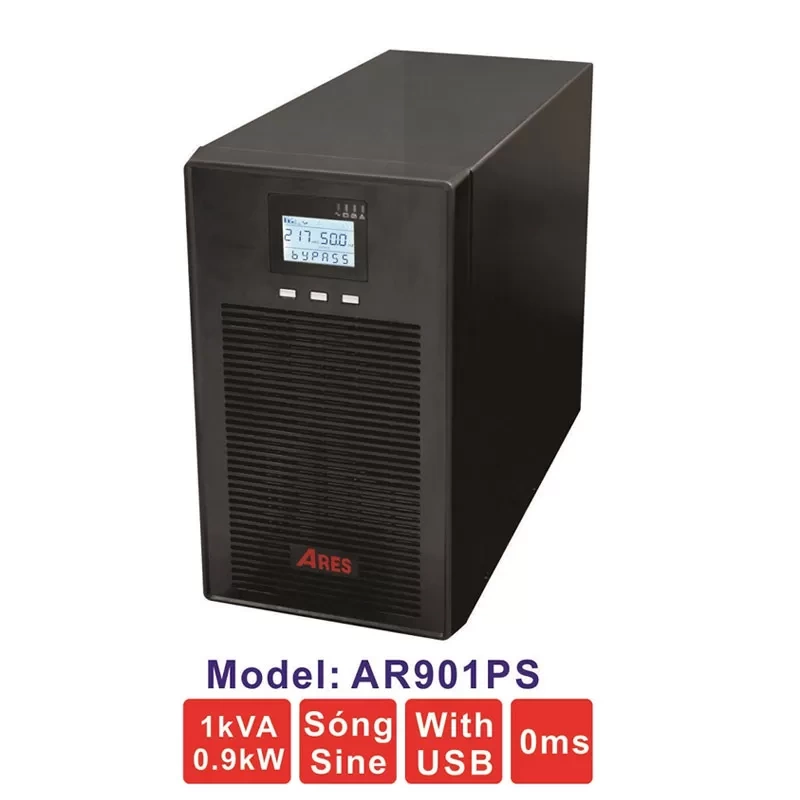 Bộ Lưu Điện (UPS) ARES AR901PS 1KVA (900W) True Online