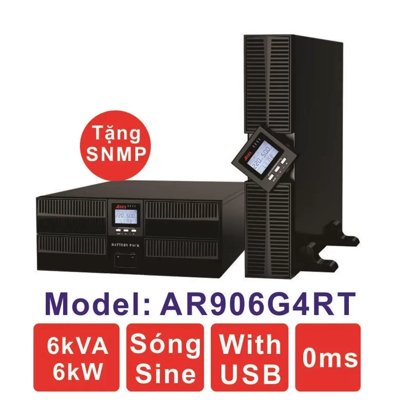 Bộ lưu điện ARES AR906G4RT 6KVA (6KW) True Online