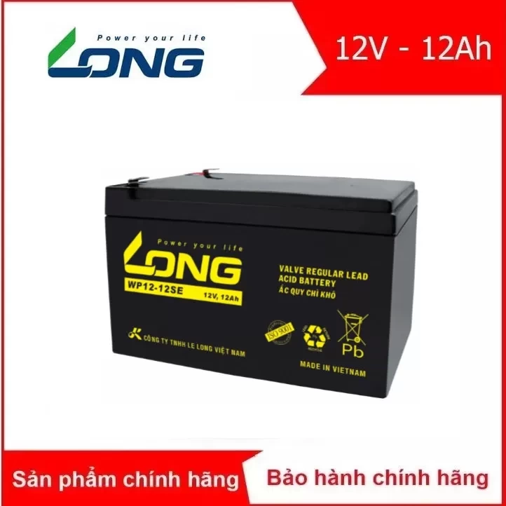 Ắc quy kín khí Long 12V-12Ah (WP12-12SE)