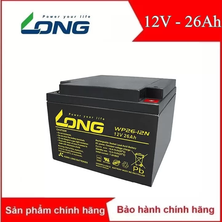 Ắc quy kín khí Long 12V-26Ah (WP26-12N)