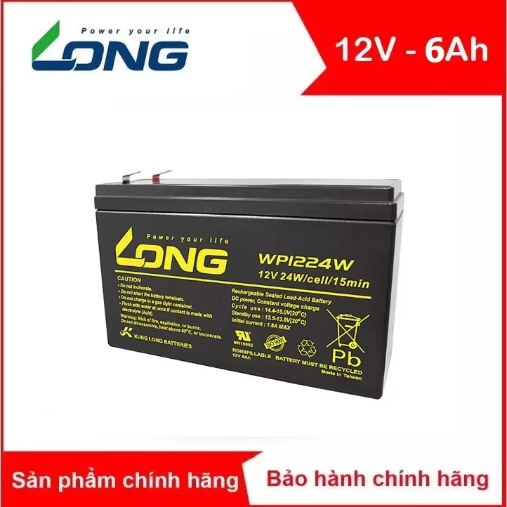 Ắc quy kín khí Long 12V-6Ah (WP1224W)