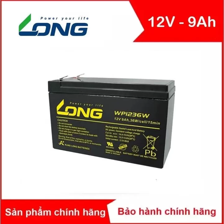 Ắc quy kín khí Long 12V-9Ah (WP1236)