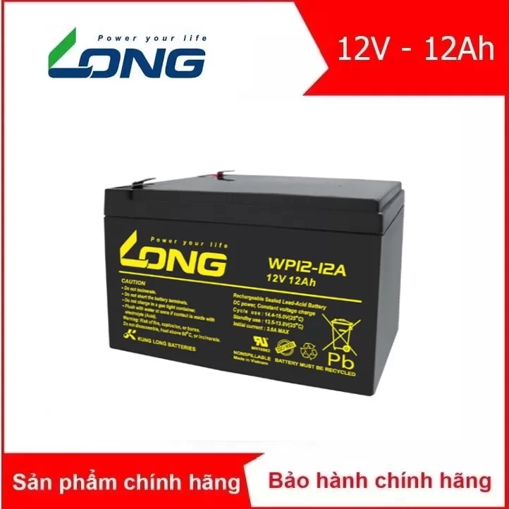 Ắc quy kín khí (VRLA AGM) LONG 12V-12Ah (WP12-12A)