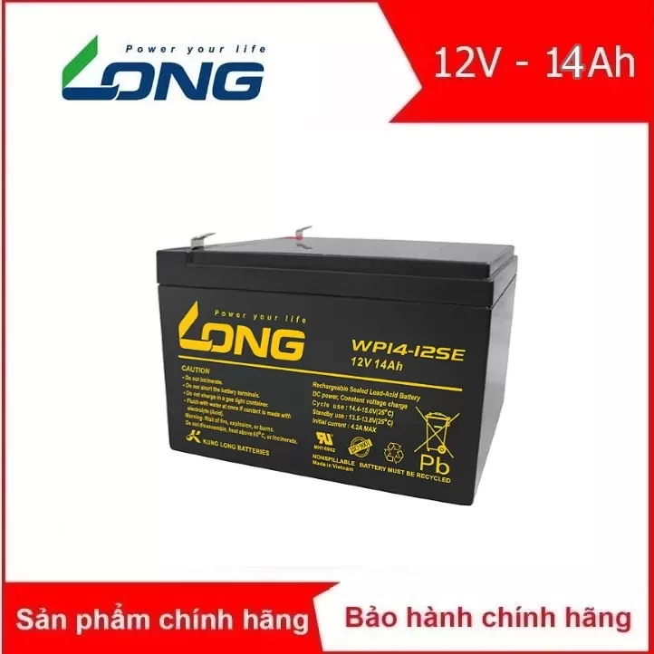 Ắc quy kín khí (VRLA AGM) LONG 12V-14Ah (WP14-12SE)