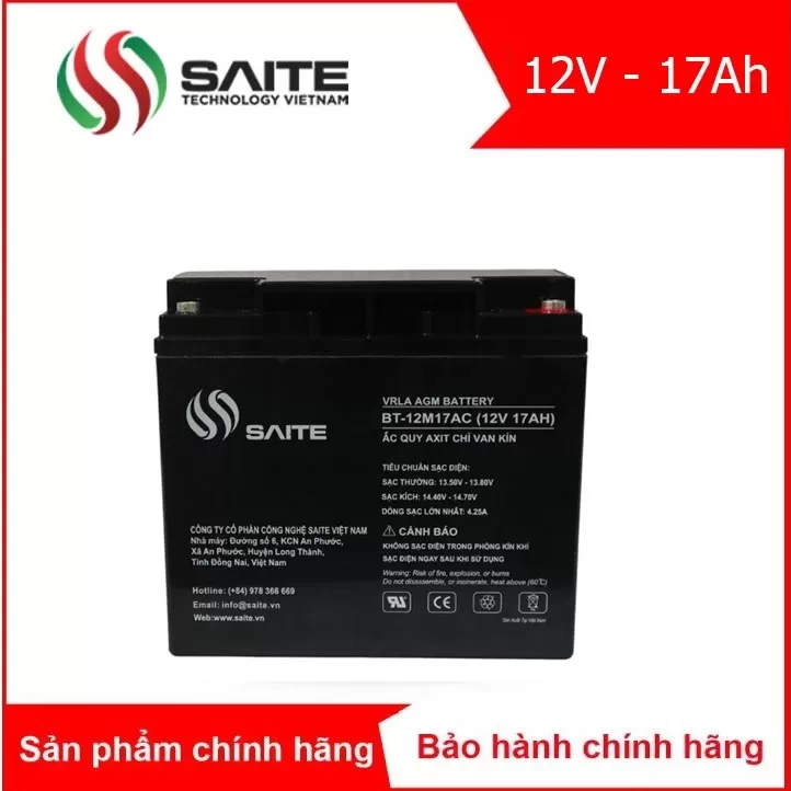 Bình ắc quy kín khí SAITE 12V - 17Ah (BT-12M17AC)