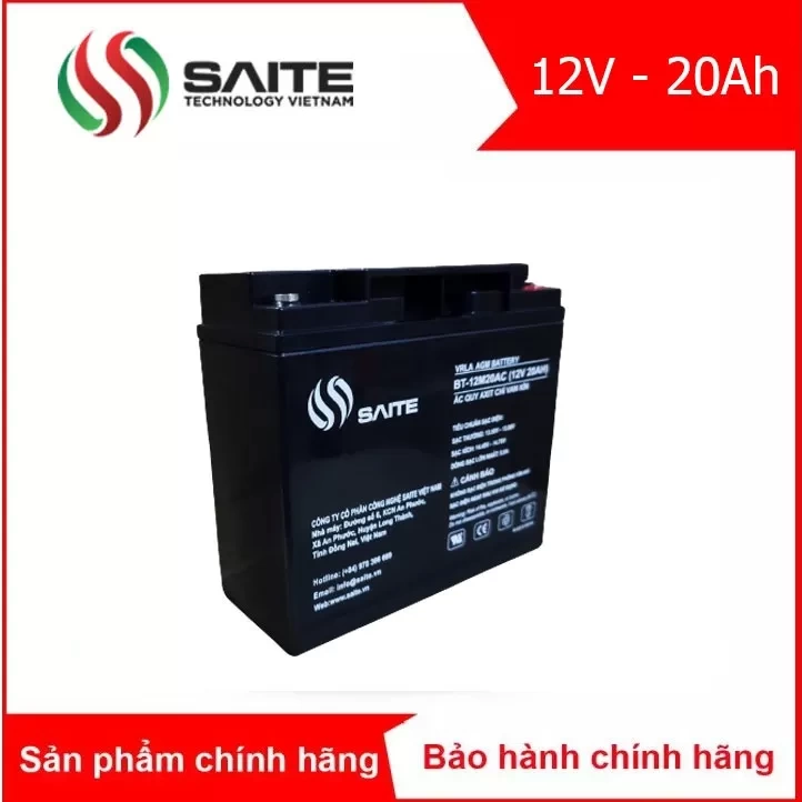 Bình ắc quy kín khí SAITE 12V - 20Ah (BT-12M20AC)