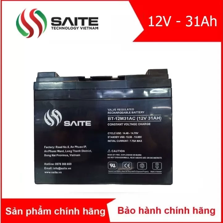 Bình ắc quy kín khí SAITE 12V - 31Ah (BT-12M31AC)