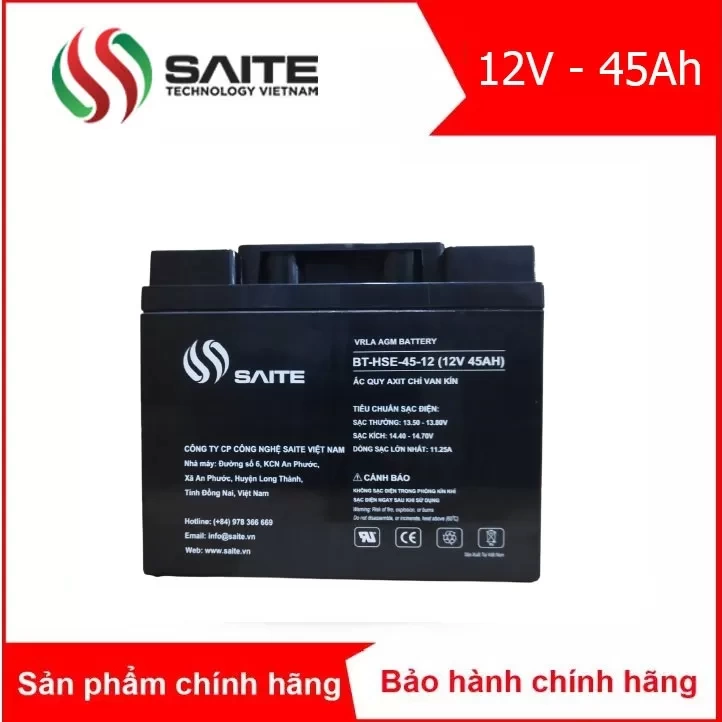 Bình ắc quy kín khí SAITE 12V - 45Ah (BT-HSE-45-12)