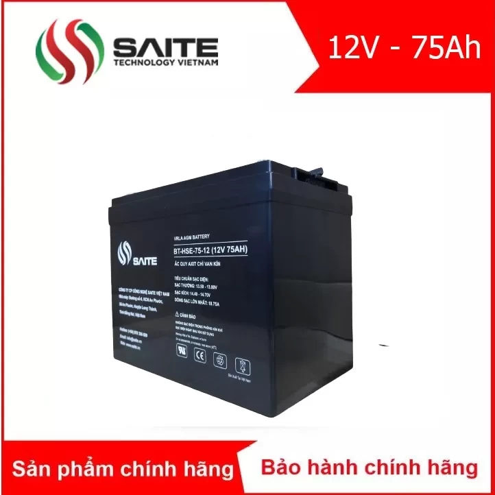 Bình ắc quy kín khí SAITE 12V - 75Ah (BT-HSE-75-12)