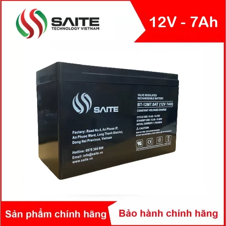 Bình ắc quy kín khí SAITE 12V-7Ah (BT-12M7.0AT)