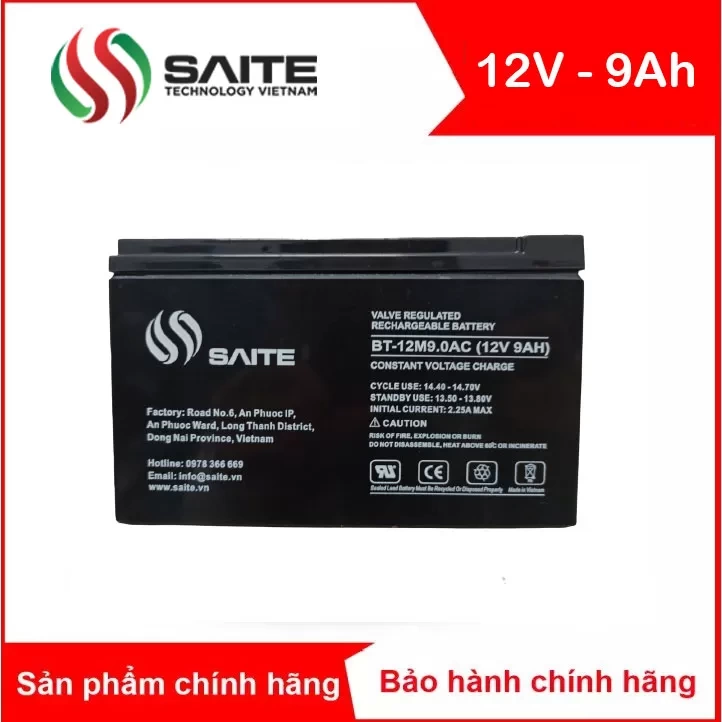 Bình ắc quy kín khí SAITE 12V-9Ah (BT-12M9.0AC)