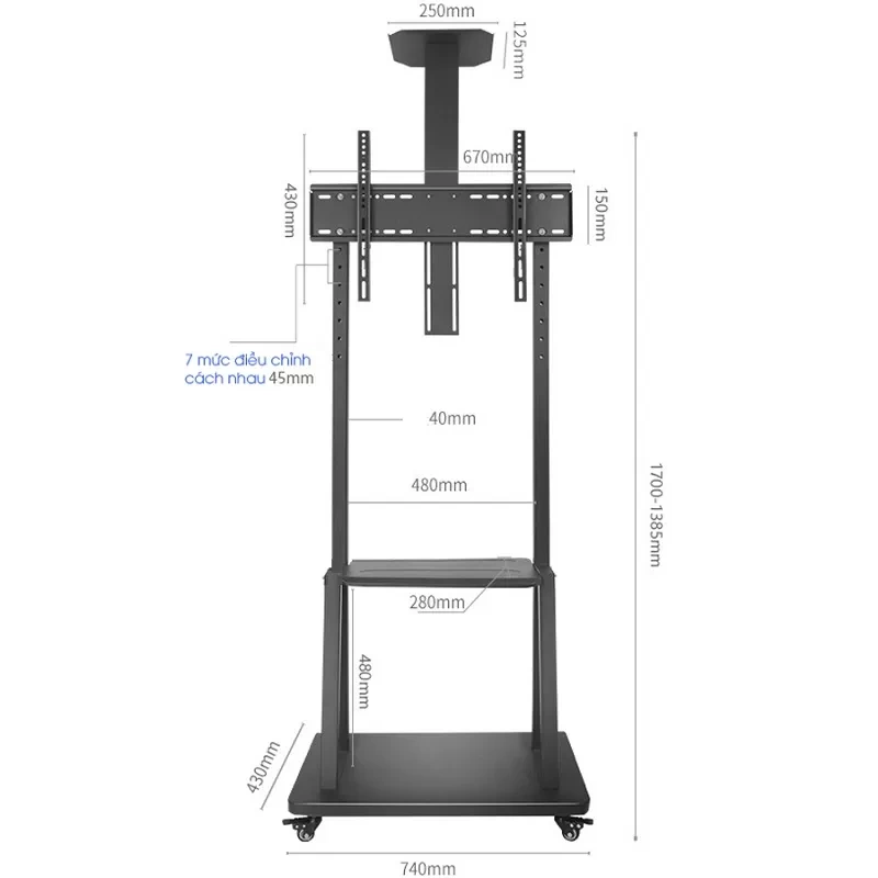 Giá Treo Tivi Di Động ErgoTek E1900 32 - 70 Inch (Thay thế cho mã 1700)