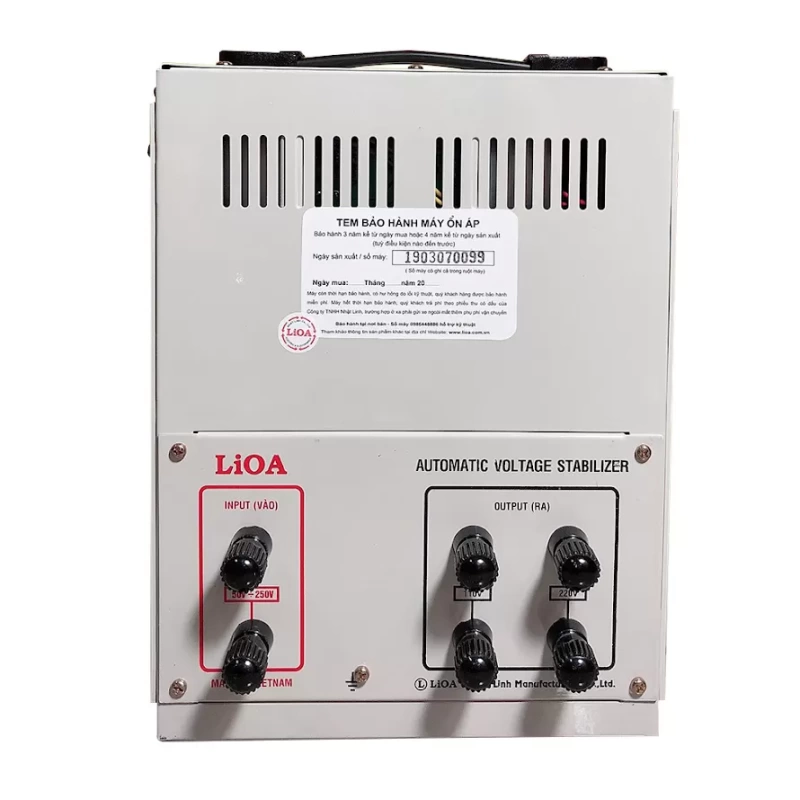 Ổn áp LIOA DRII-5000II 5KVA 1 pha mặt sau