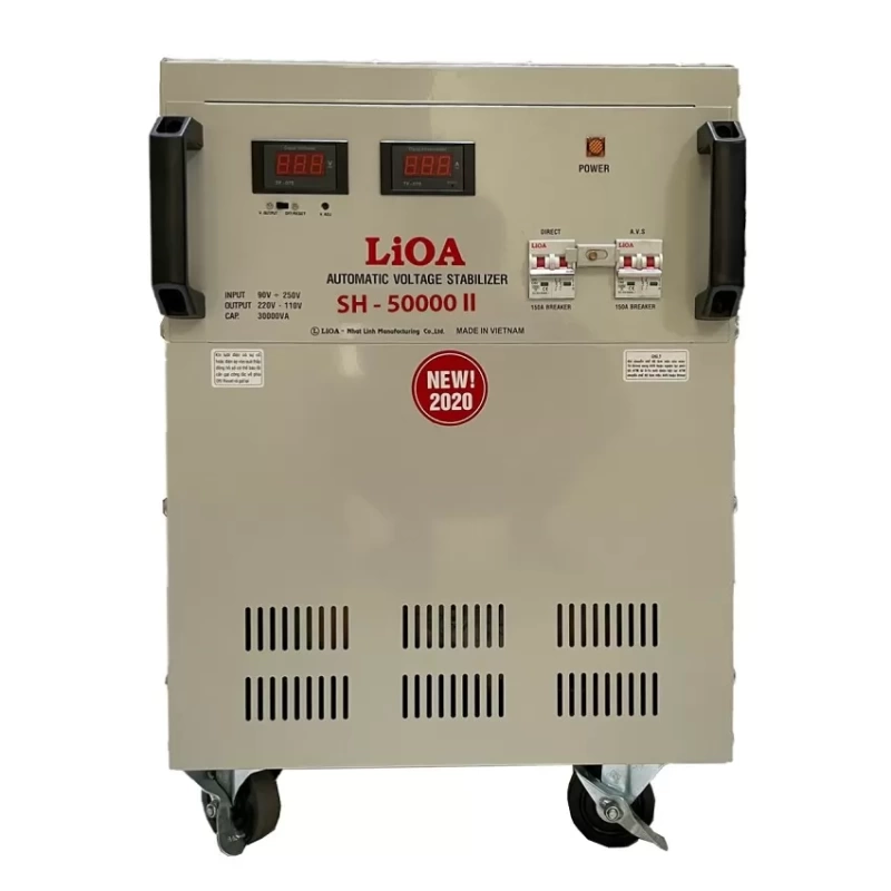 Ổn áp LIOA SH-50000II 50KVA dòng 1 pha mức công suất lớn nhất