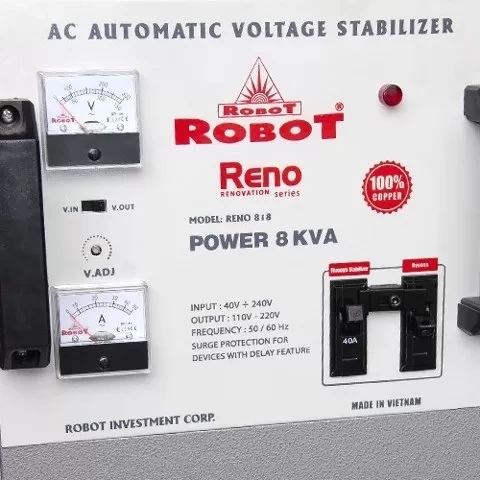 Cận cảnh thông số Ổn áp Robot Reno 8KVA (40V-240V)