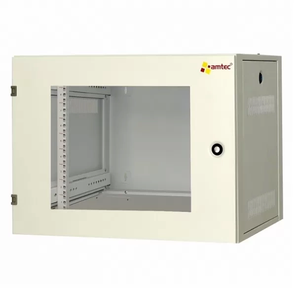 Tủ rack treo tường 12U C-CLASS Amtec AMW12 cửa mica trắng